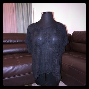 Black Torrid Peekaboo Blouse